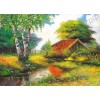 Домик в траве, масло, холст